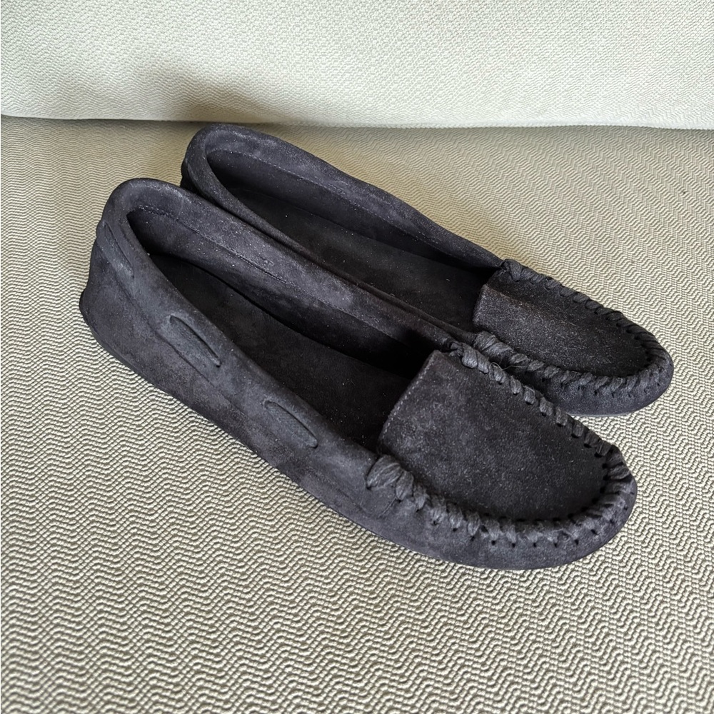 The Row “Mabel” Moccasin Loafers in Black